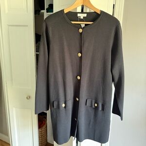 NWT J Crew Giselle Long Cardigan with Gold Medallion Buttons